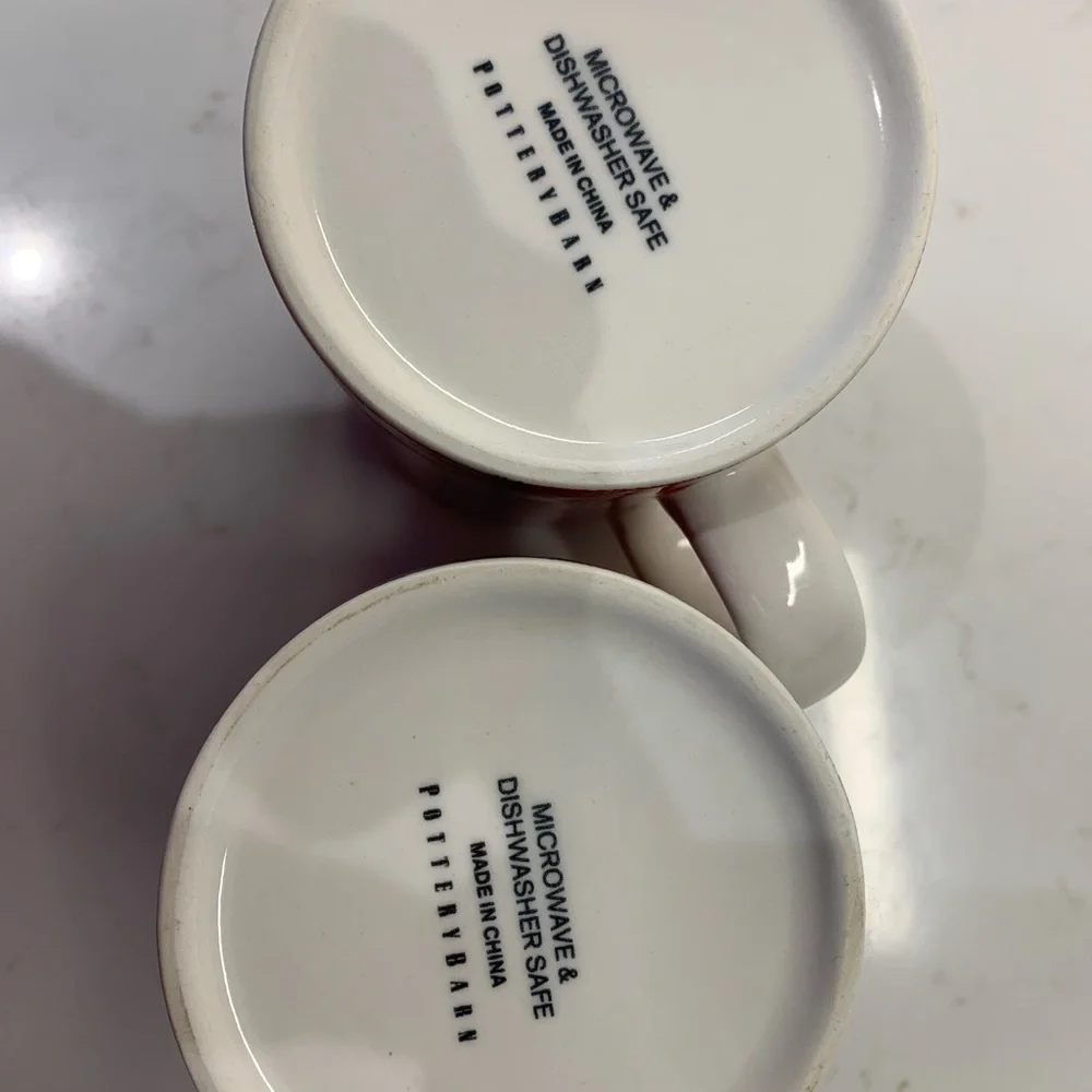 2 Pottery Barn Red Tartan Mugs